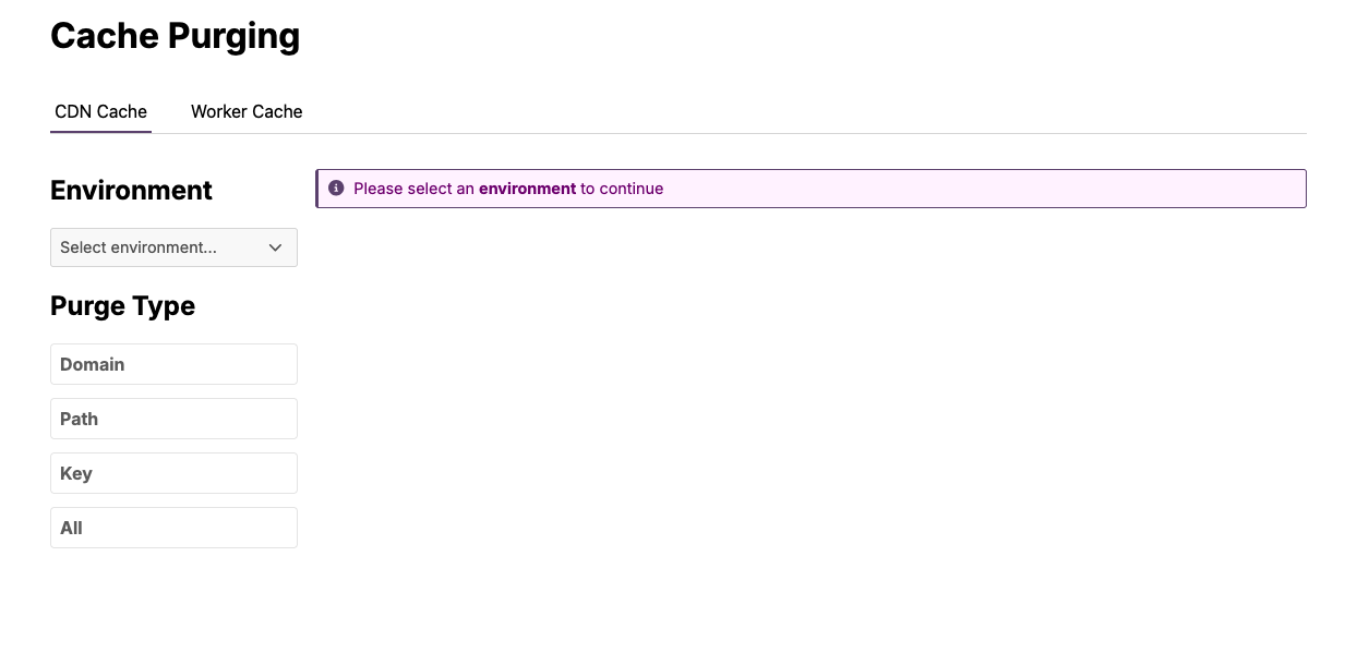 CDN Cache purge example