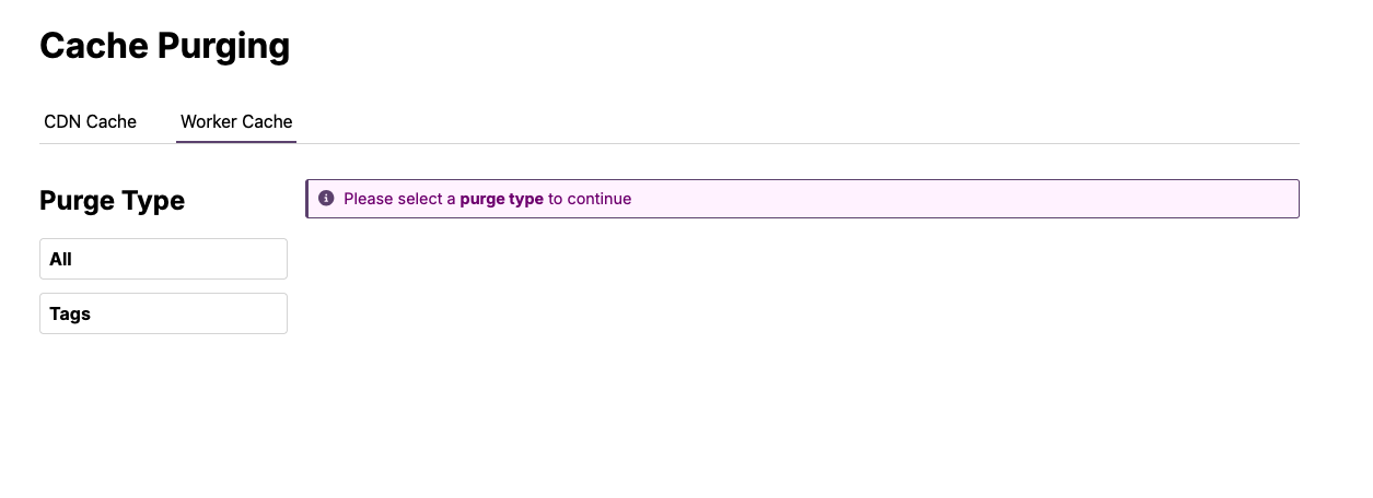 Worker Cache purge example